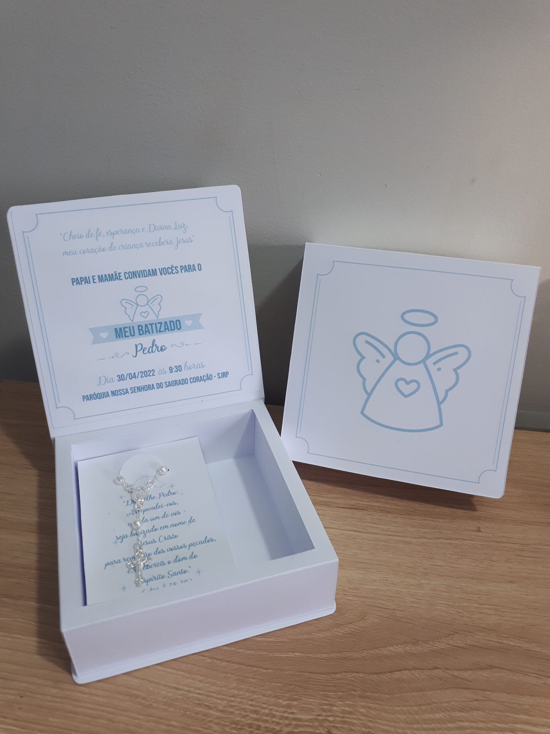 Caixa Batismo Simples com Mini Terço - Imagem 3