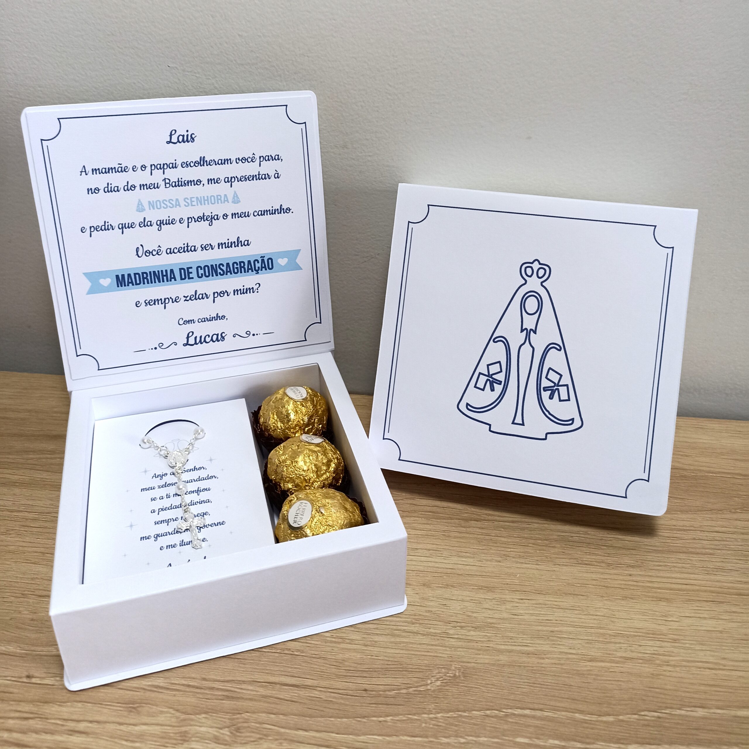 Caixa Batismo Simples com Mini Terço - Imagem 2