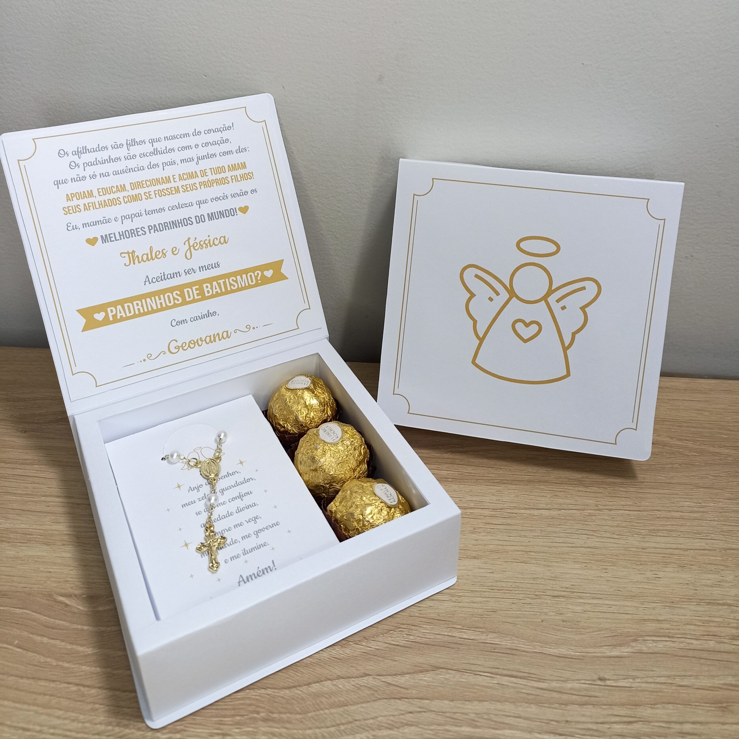 Caixa Batismo Simples com Mini Terço