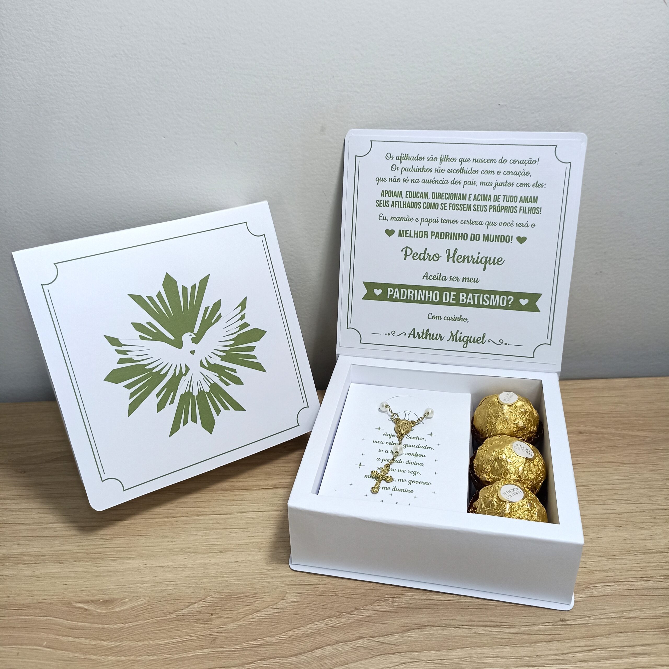 Caixa Batismo Simples com Mini Terço - Imagem 5