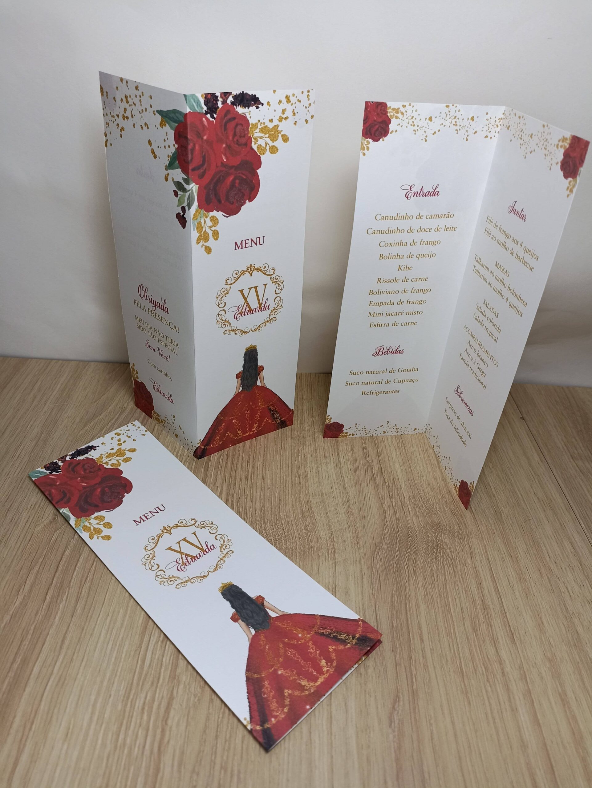 Menu em Pé 7X21cm 15 anos - Imagem 2