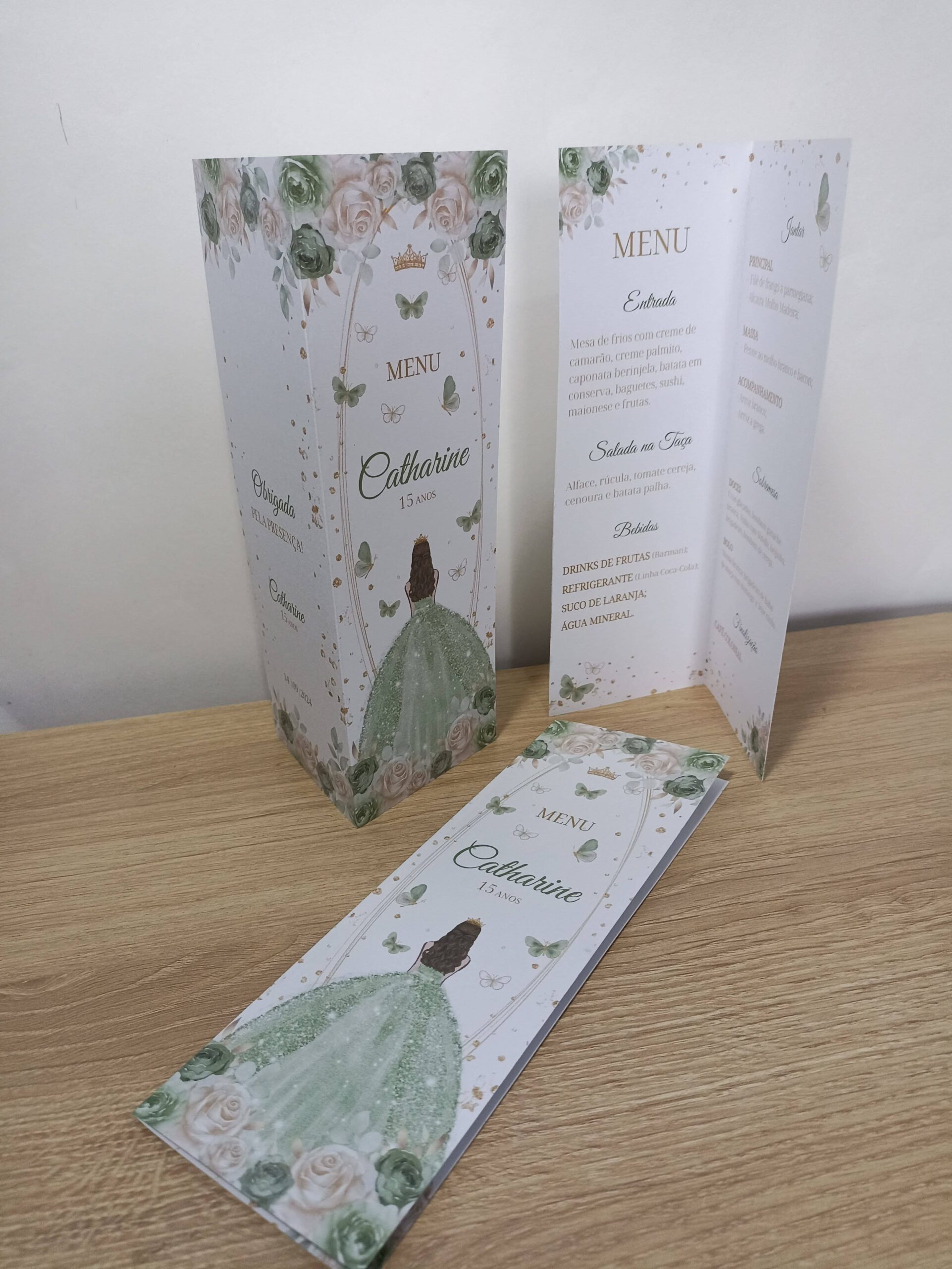 Menu em Pé 7X21cm 15 anos - Imagem 6