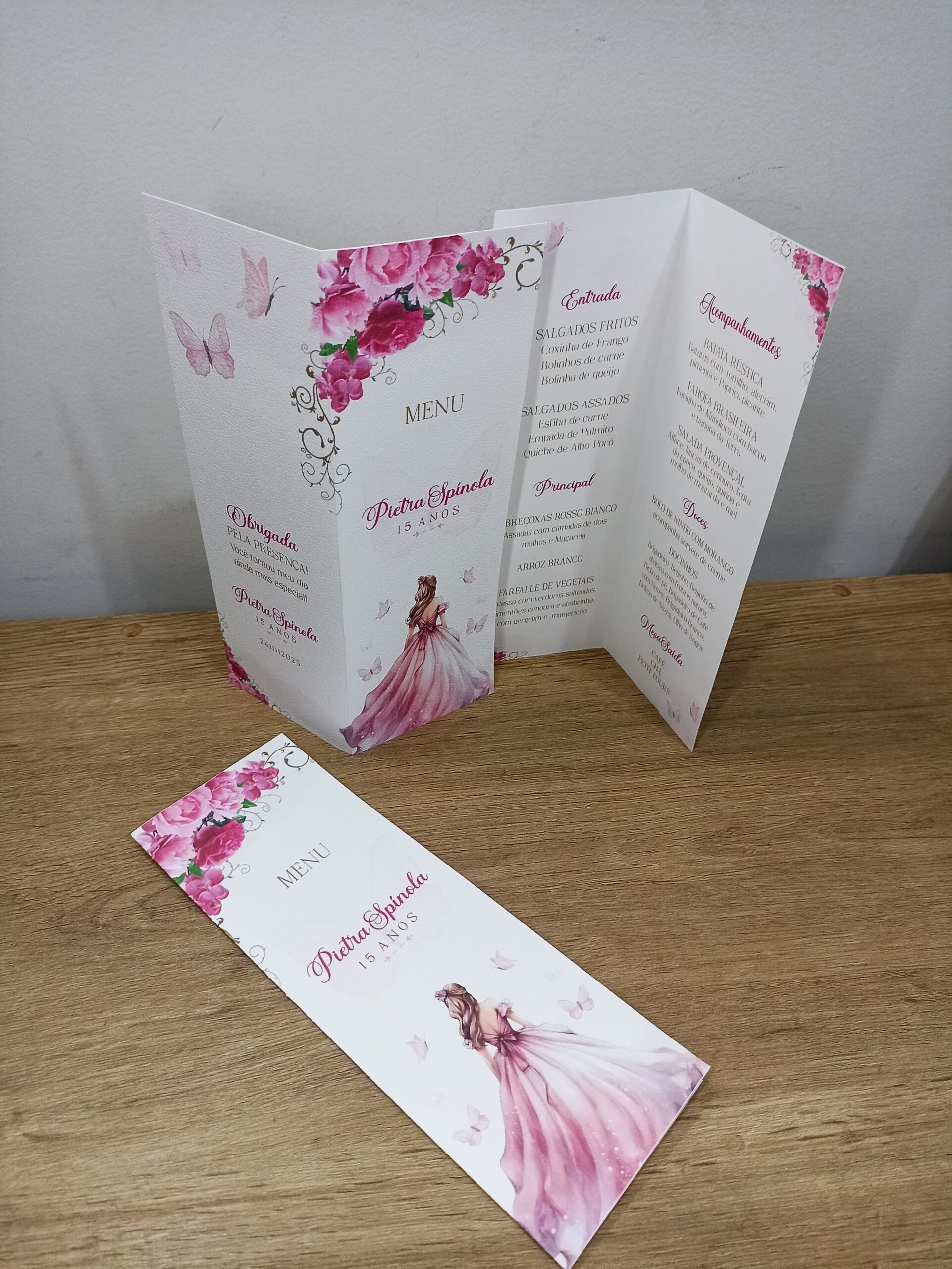 Menu em Pé 7X21cm 15 anos - Imagem 7